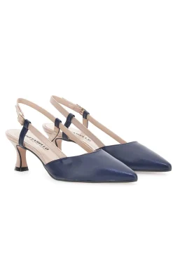 Décolleté Slingback Nude e Blu a Punta PITTARELLO P506