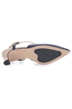 Décolleté Slingback Nude e Blu a Punta PITTARELLO P506