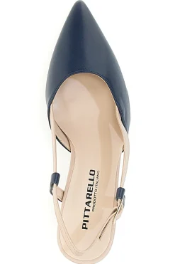 Décolleté Slingback Nude e Blu a Punta PITTARELLO P506