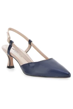 Décolleté Slingback Nude e Blu a Punta PITTARELLO P506