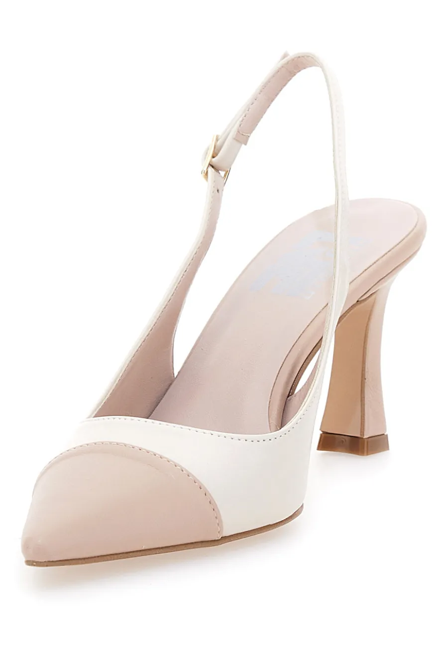 Décolleté slingback Nude Panna con Punta Nude PITTARELLO LOVE 256