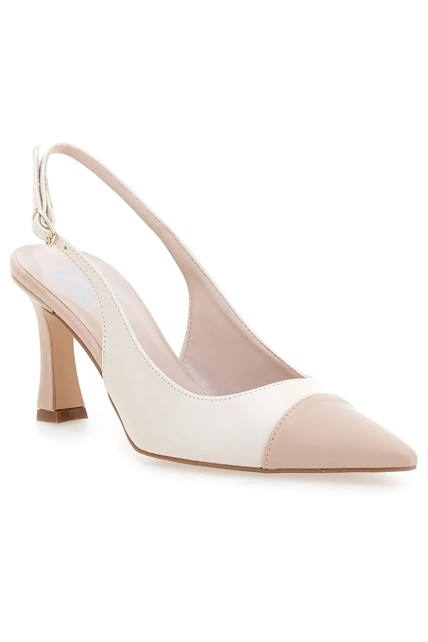 Décolleté slingback Nude Panna con Punta Nude PITTARELLO LOVE 256