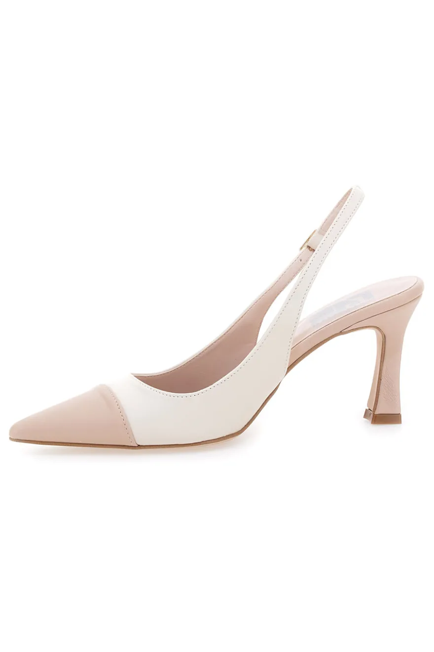 Décolleté slingback Nude Panna con Punta Nude PITTARELLO LOVE 256