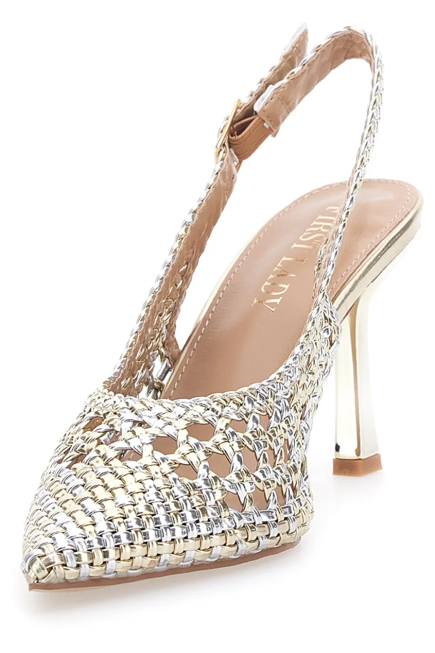 Décolleté Sling-back Oro First Lady P588