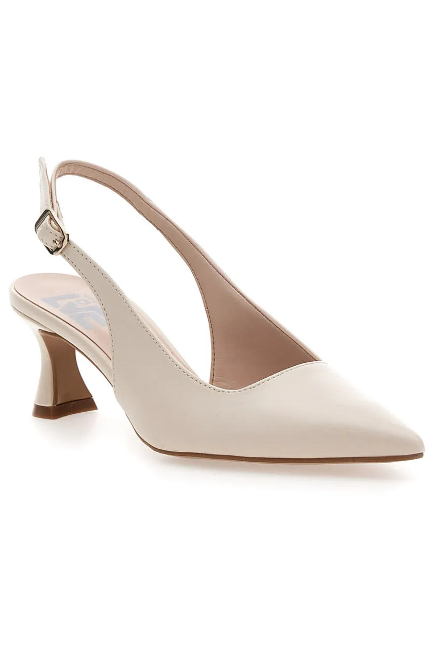 Décolleté Slingback Panna a Punta Made in Italy PITTARELLO LOVE 503