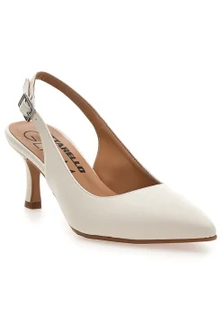 Décolleté slingback panna con tacco Pittarello Glam 934