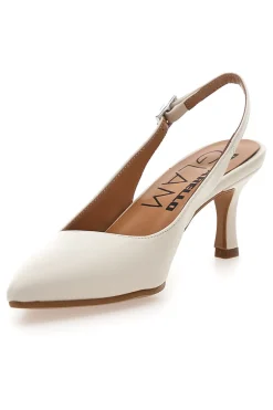 Décolleté slingback panna con tacco Pittarello Glam 934