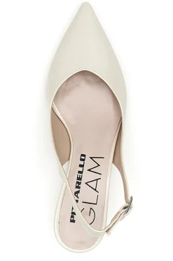 Décolleté slingback panna con tacco Pittarello Glam 3135