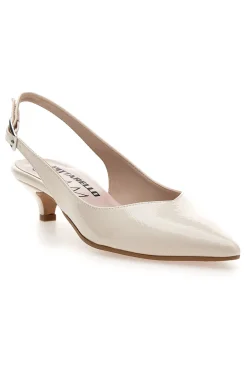 Décolleté slingback panna con tacco Pittarello Glam 3135