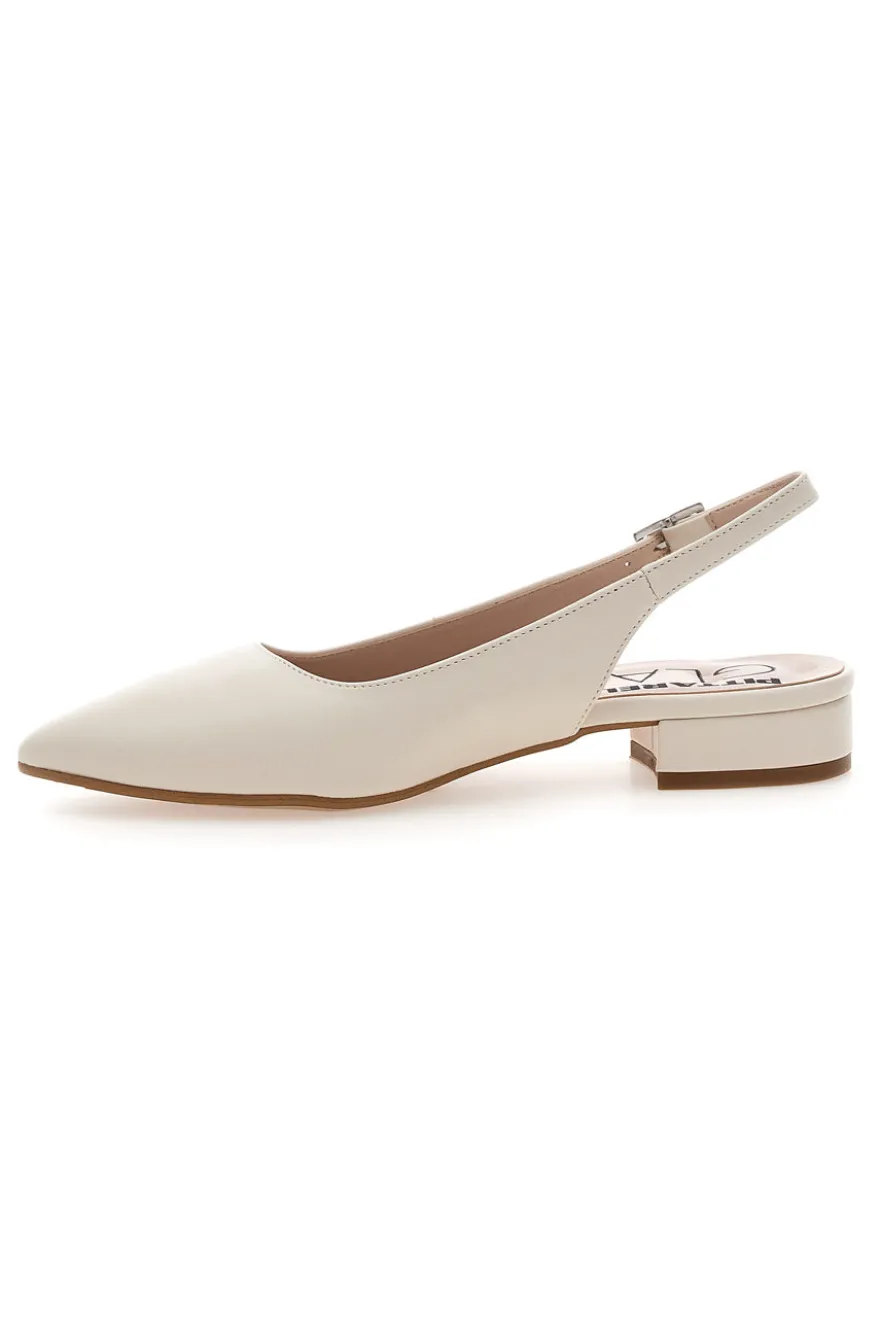 Décolleté slingback panna con tacco basso Pittarello Glam 3883