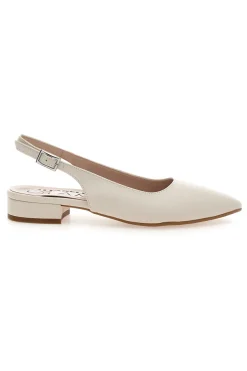 Décolleté slingback panna con tacco basso Pittarello Glam 3883