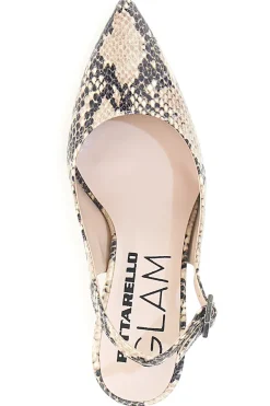 Décolleté slingback pitonata Made in Italy Pittarello Glam 5173