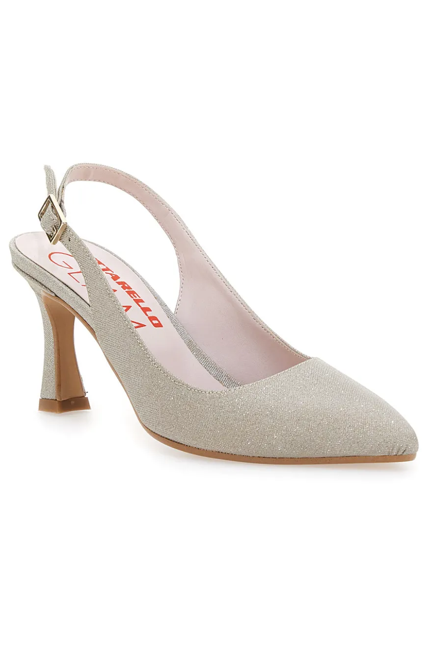 Décolleté Slingback Platino con Tacco a Punta PITTARELLO GLAM 5371