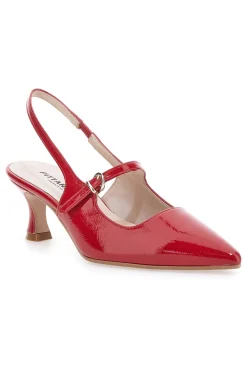 Décolleté Slingback Rosse a Punta Effetto Vernice PITTARELLO P507