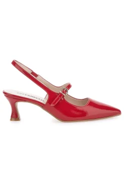 Décolleté Slingback Rosse a Punta Effetto Vernice PITTARELLO P507
