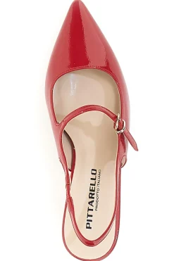 Décolleté Slingback Rosse a Punta Effetto Vernice PITTARELLO P507