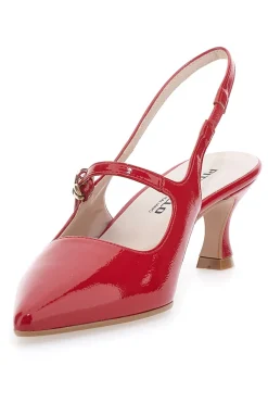Décolleté Slingback Rosse a Punta Effetto Vernice PITTARELLO P507