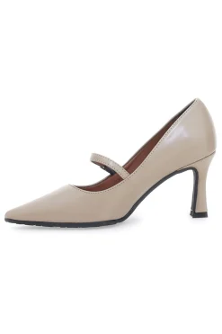 Décolleté tortora con cinturino e tacco a rocchetto Pittarello Glam 3518 Tortora