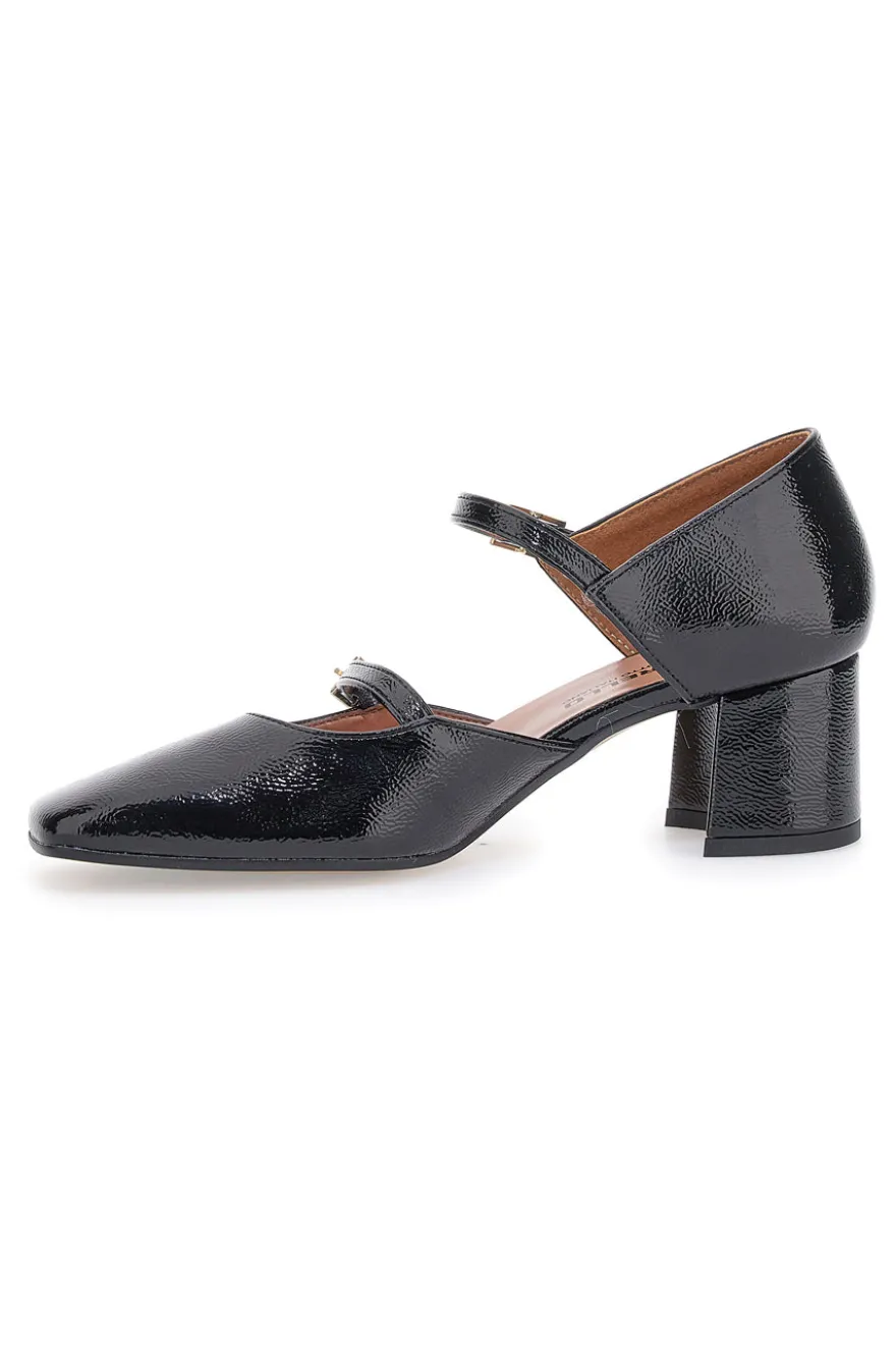Decolleté Mary Jane Nere Con Cinturini Made In Italy Pittarello C5012