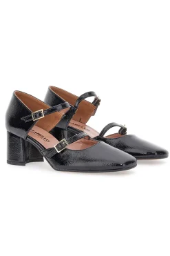 Decolleté Mary Jane Nere Con Cinturini Made In Italy Pittarello C5012