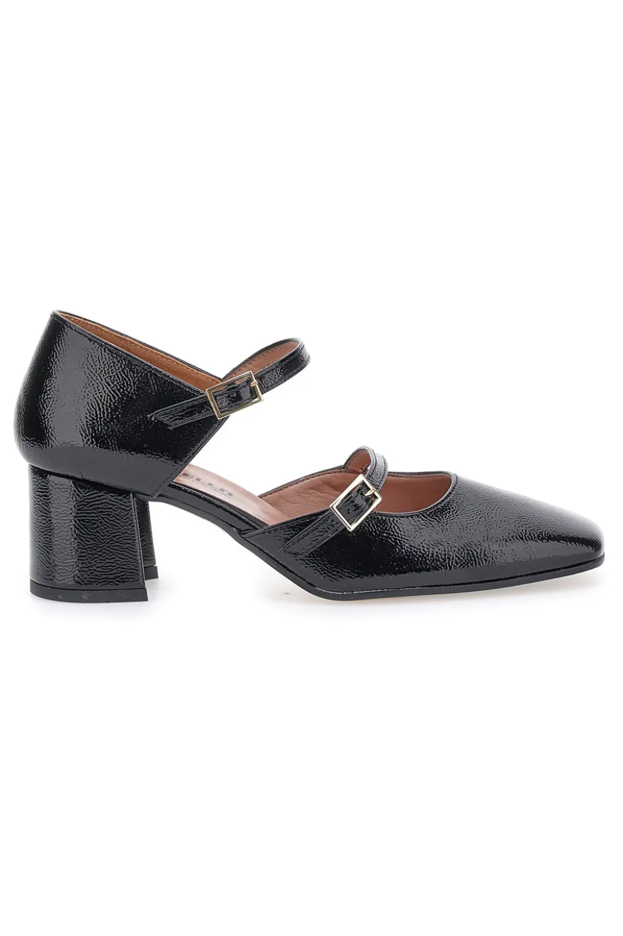 Decolleté Mary Jane Nere Con Cinturini Made In Italy Pittarello C5012