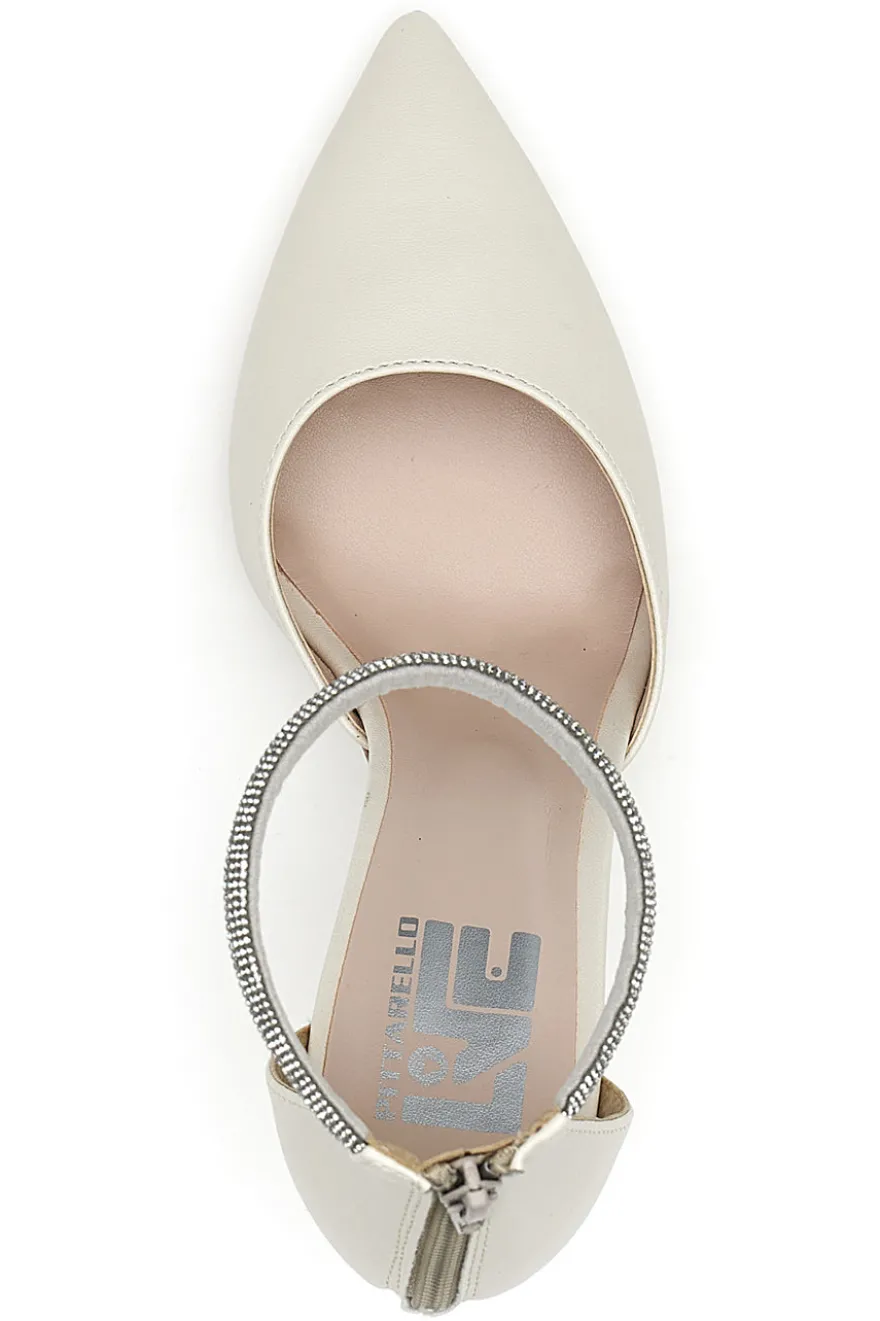 Decolleté Panna Con Cinturino di Strass Pittarello Love 709