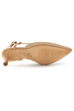 Decolletè slingback beige a punta made in Italy Pittarello Glam 34394