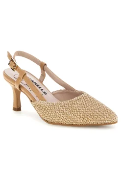 Decolletè slingback beige a punta made in Italy Pittarello Glam 34394