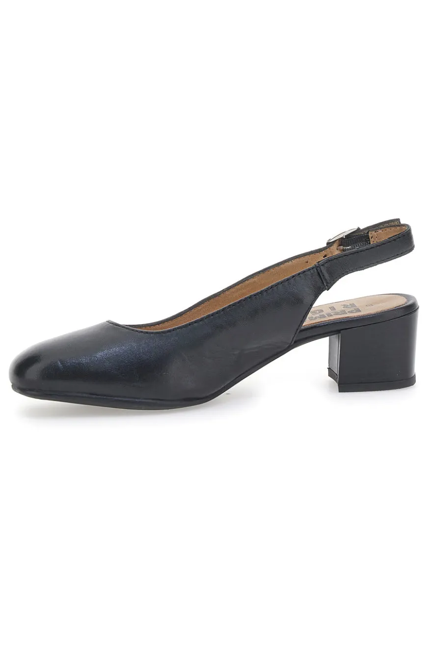 Decolleté Slingback Nere Con Tacco Basso Prima Riga 21684LIDY