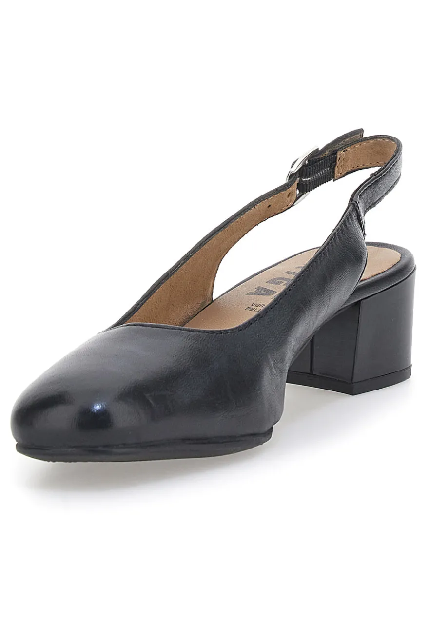 Decolleté Slingback Nere Con Tacco Basso Prima Riga 21684LIDY