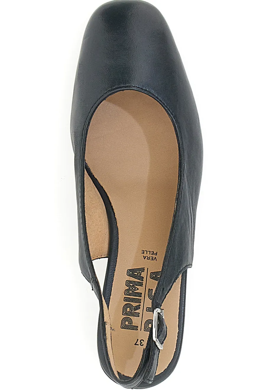 Decolleté Slingback Nere Con Tacco Basso Prima Riga 21684LIDY