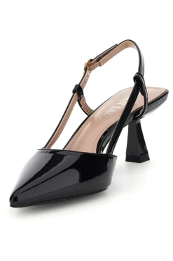 Decolletè slingback nero a punta First Lady P669