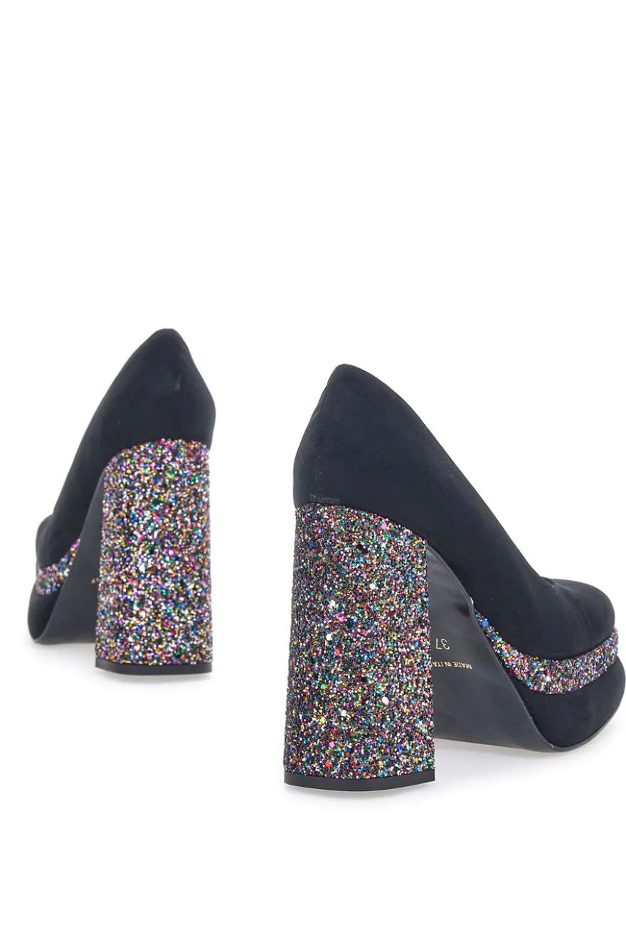 Decollete Platform Pittarello Glam 3336 Nere con Glitter
