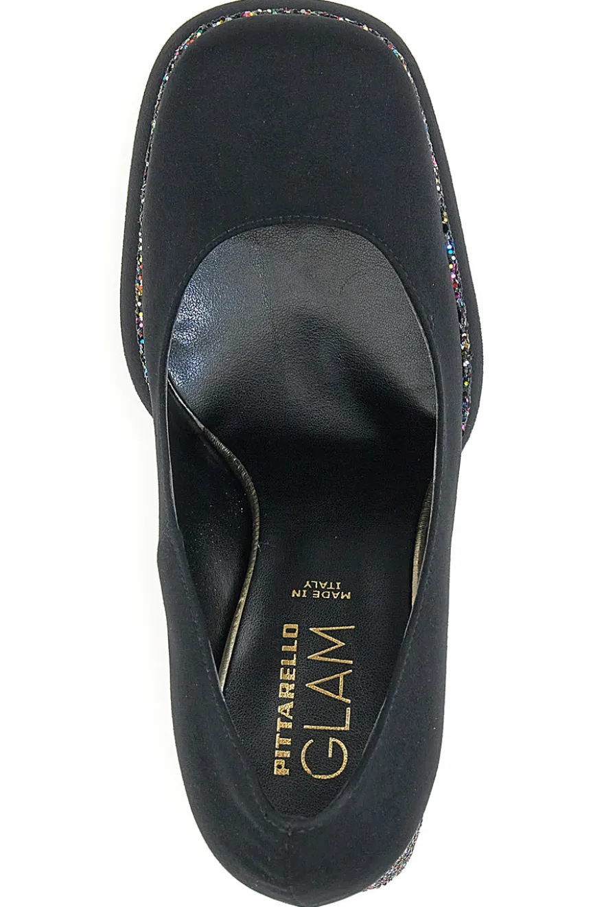 Decollete Platform Pittarello Glam 3336 Nere con Glitter