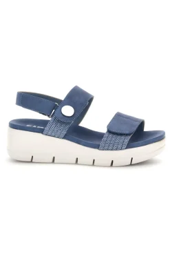 Denim blaue Sandalen mit Keil First active 4