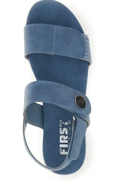 Denim blaue Sandalen mit Keil First active 4