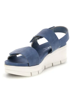 Denim blaue Sandalen mit Keil First active 4