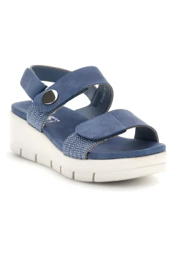 Denim blaue Sandalen mit Keil First active 4