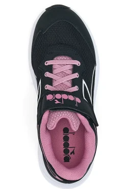 Diadora Snipe 3 JR – schwarze sportliche Sneakers mit rosa Details
