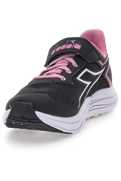 Diadora Snipe 3 JR – schwarze sportliche Sneakers mit rosa Details