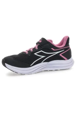 Diadora Snipe 3 JR – schwarze sportliche Sneakers mit rosa Details