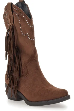 Die ersten braunen Cowboystiefel P637 mit Fransen und Nieten