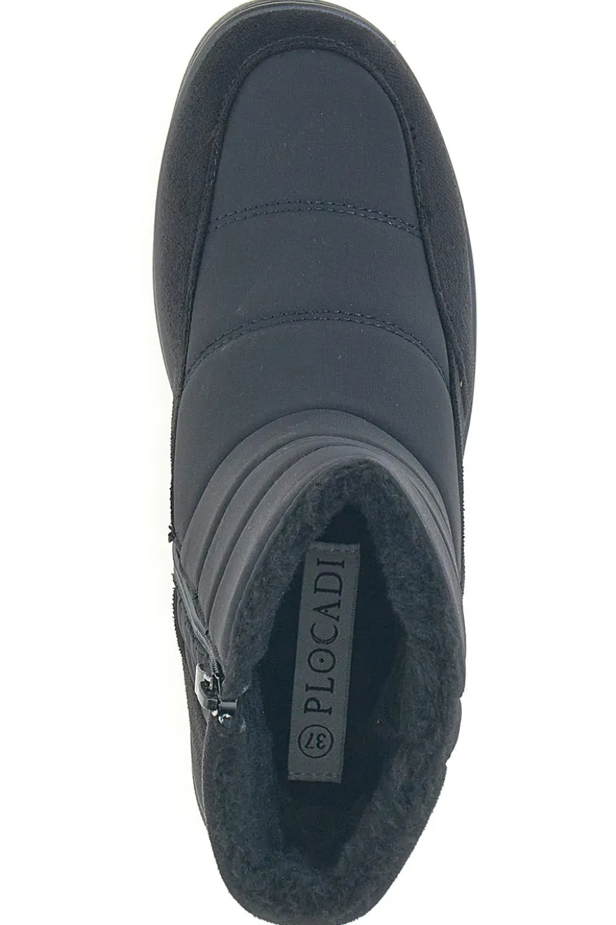 Doposci neri imbottiti con interno in pelo Plocadi PK8477A