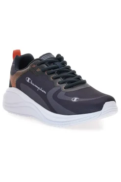 Dunkelgraue Sneaker mit Champion SYPHON SCRIPT 2.0-Grafikdruck