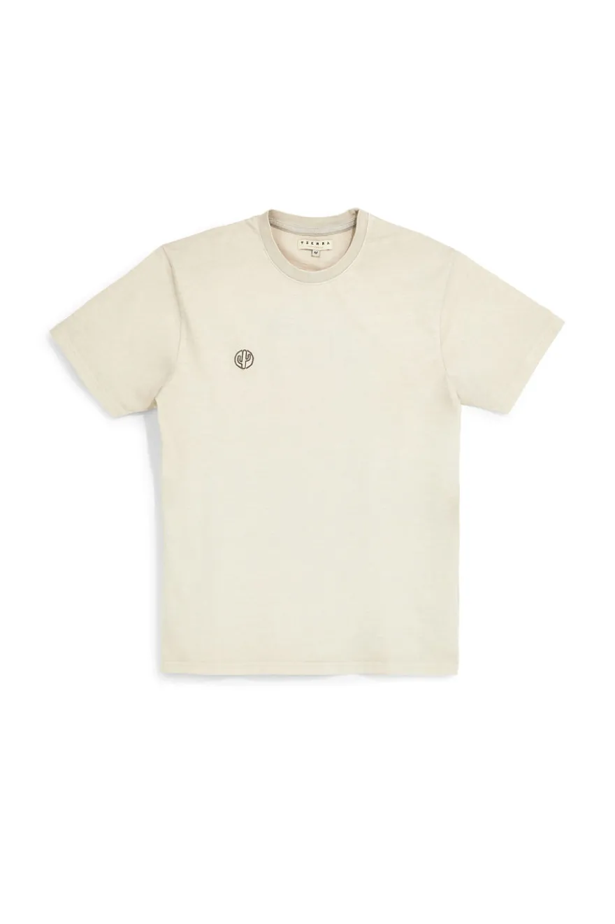 Einfarbig beige T-Shirt mit Rundhalsausschnitt Pittarello tierra PT-M-T-9066