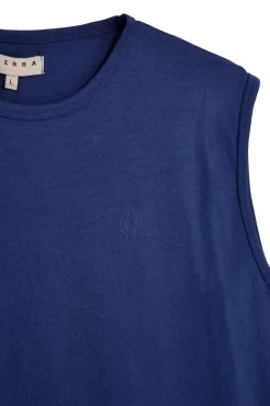 Einfarbiges blaues Tank-Top Pittarello Tierra NBY506