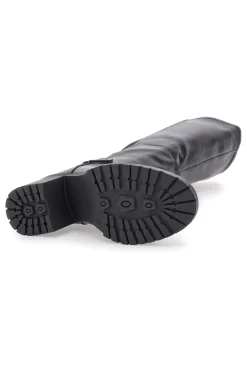 Energy 1359 – Schwarze Stiefel mit Blockabsatz und elastischem Seitendetail