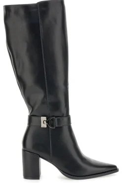 Energy I365 Schwarze High-Heel-Stiefel mit Zierriemen