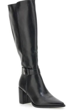 Energy I365 Schwarze High-Heel-Stiefel mit Zierriemen