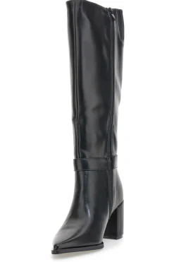 Energy I365 Schwarze High-Heel-Stiefel mit Zierriemen